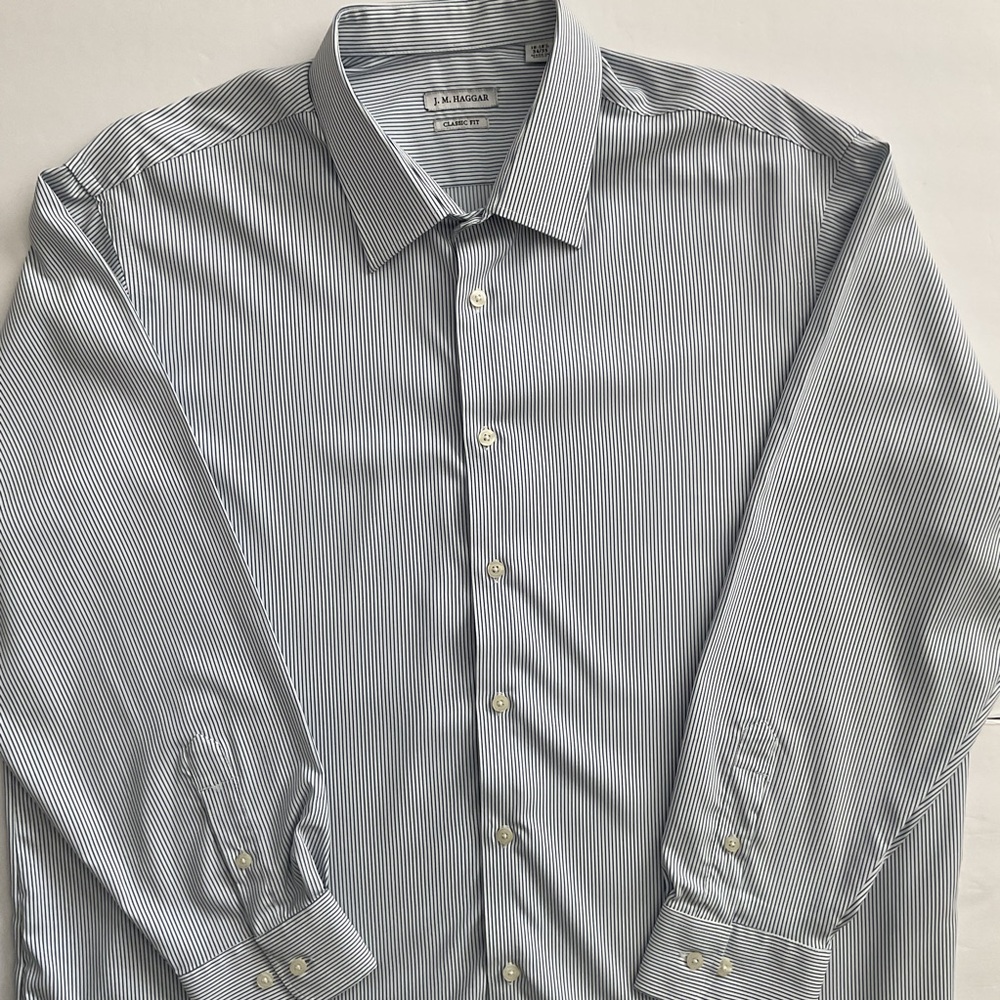 J.M. Haggar Mens Classic Dress Shirt Size 18-18.5 34/35